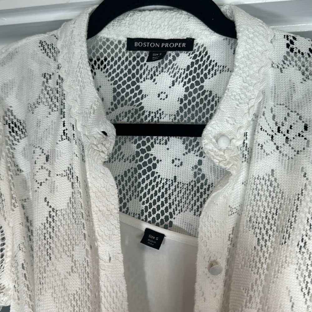 Boston Proper Lace Button Up Maxi Dress- Excellent condition worn once - Picture 9 of 12